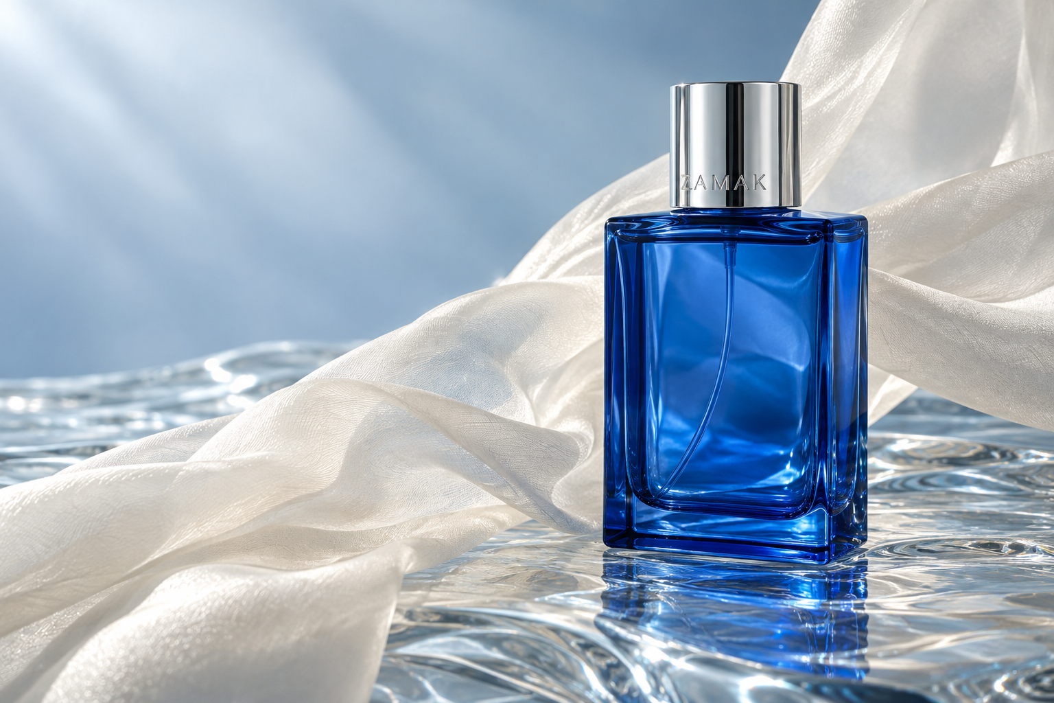 Fragancia Zamak y reflejos azules